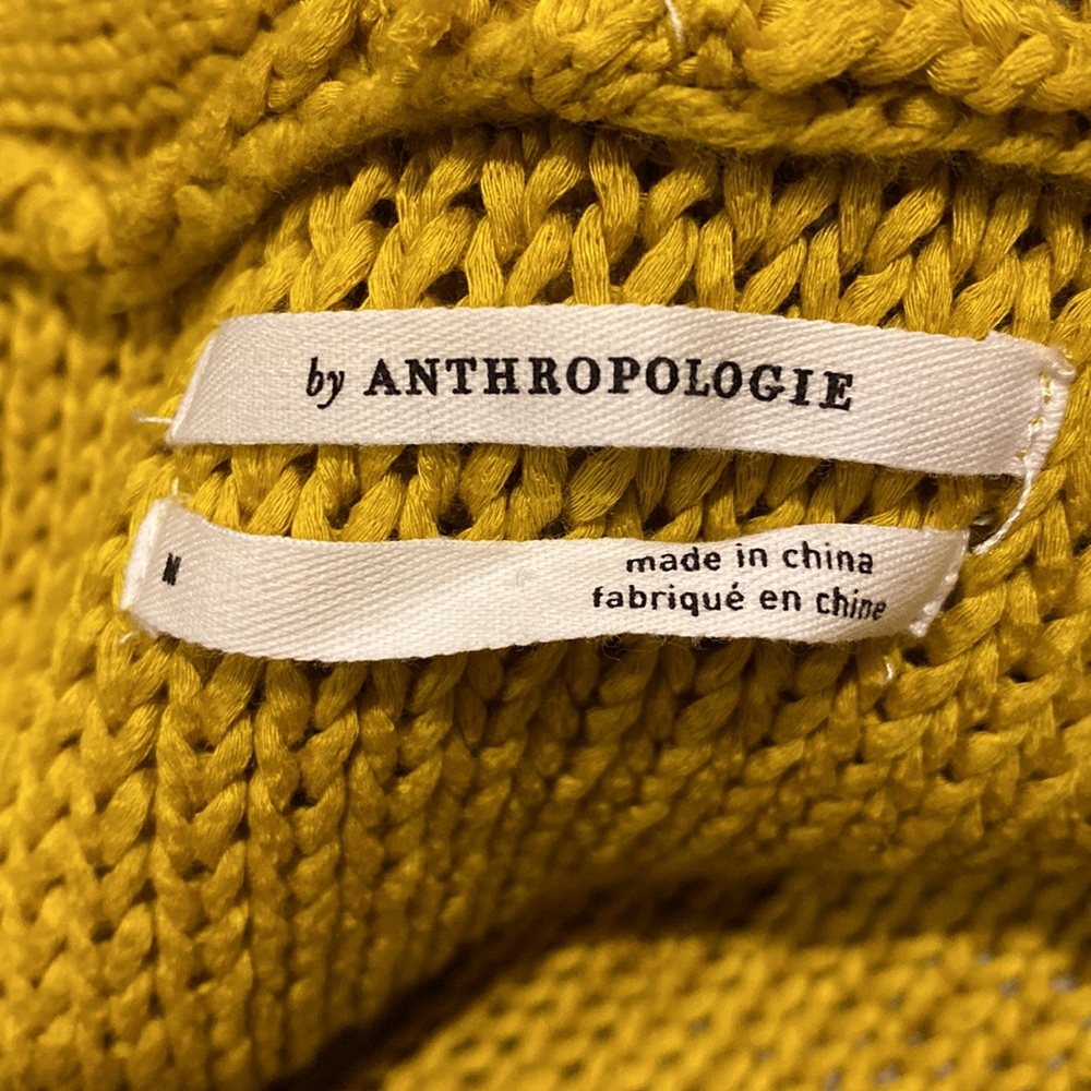 Anthropologie Yellow Off-Shoulder Ruffle Knit Top - Picture 7 of 8